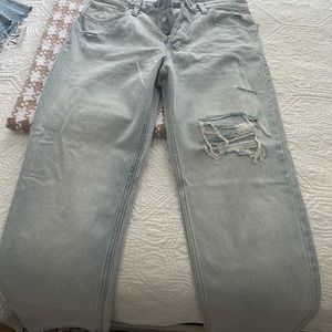 H&M high wise wide leg jeans